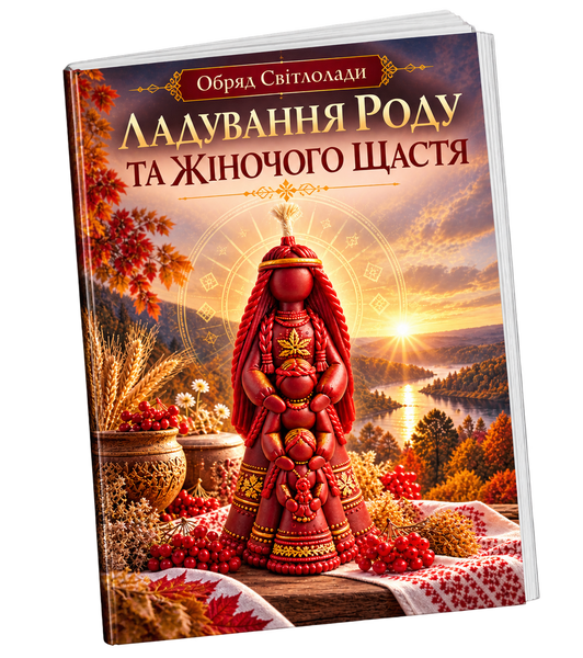 Свічка БЕРЕГИНЯ РОДУ+обряд ЛАДУВАННЯ РОДУ  ТА ЖІНОЧОГО ЩАСТЯ 22-001 фото
